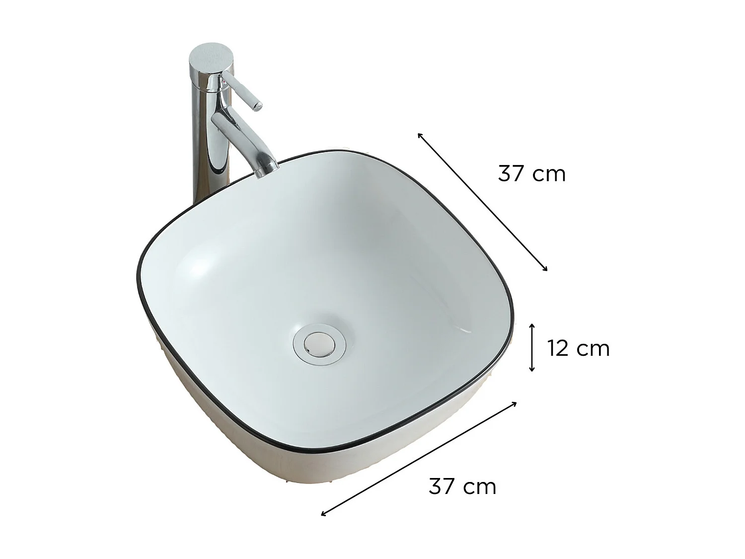 DIEGO VSQ A POSER CARRE BLC/NOIR CERAM