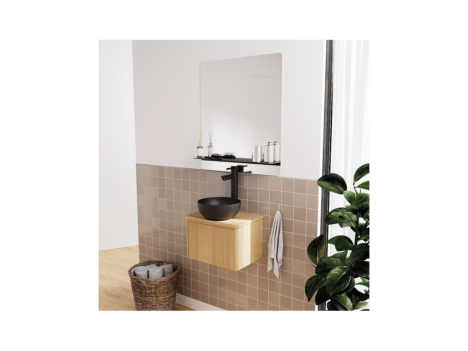 VASQUE LAVE MAINS BOL CERAMIQUE NOIRE