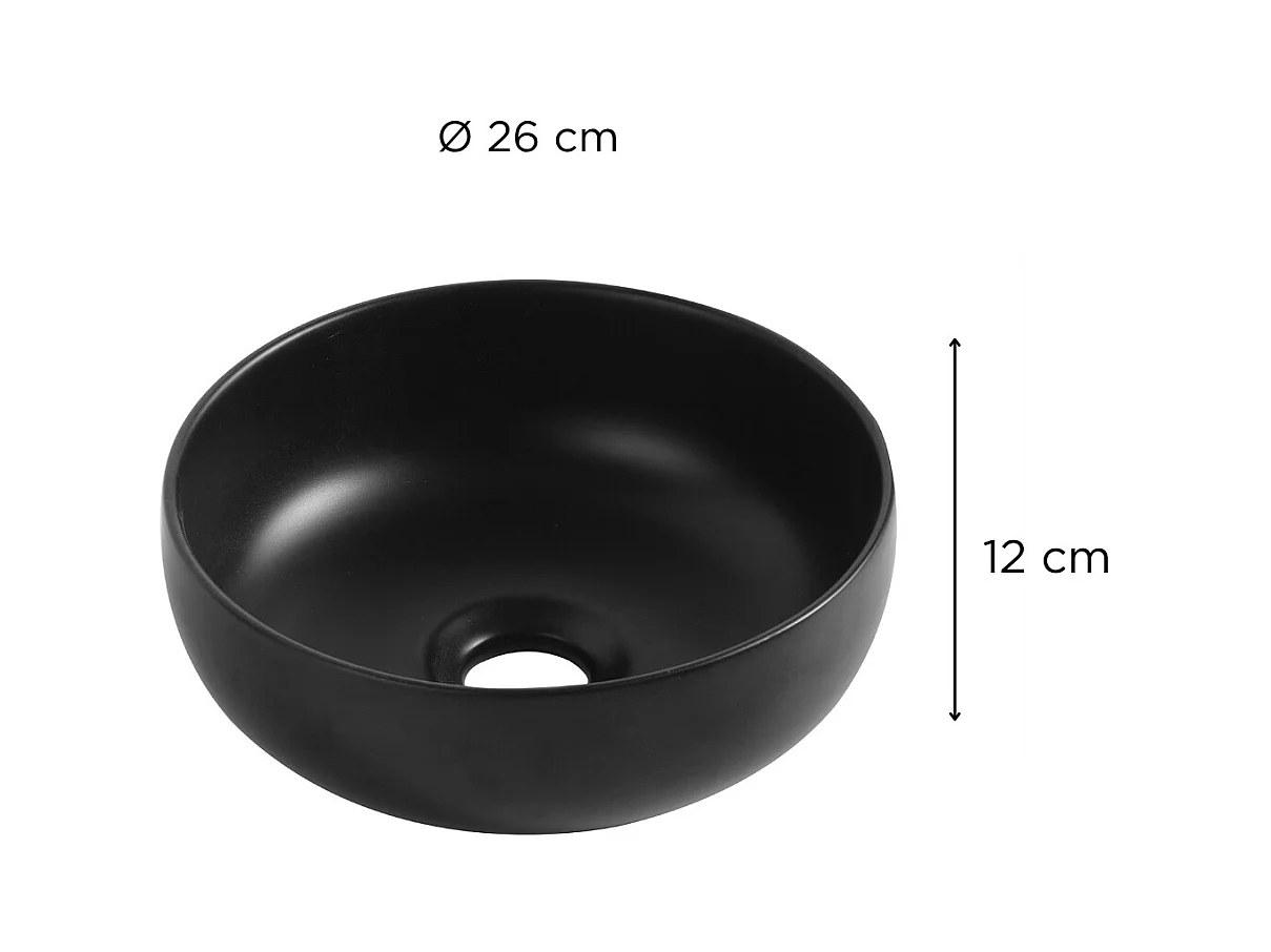 VASQUE LAVE MAINS BOL CERAMIQUE NOIRE