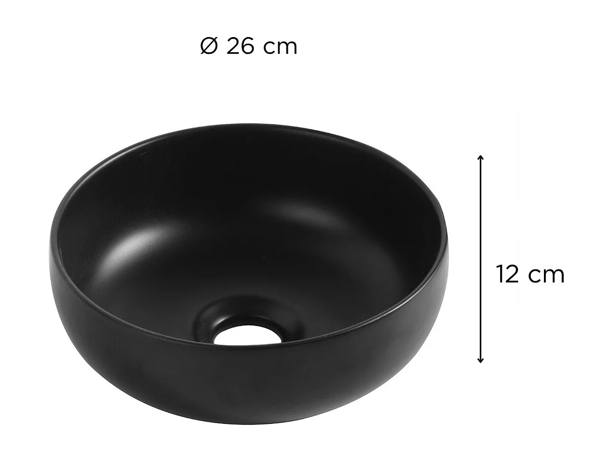VASQUE LAVE MAINS BOL CERAMIQUE NOIRE