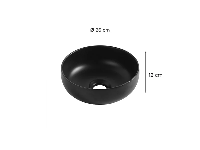 VASQUE LAVE MAINS BOL CERAMIQUE NOIRE