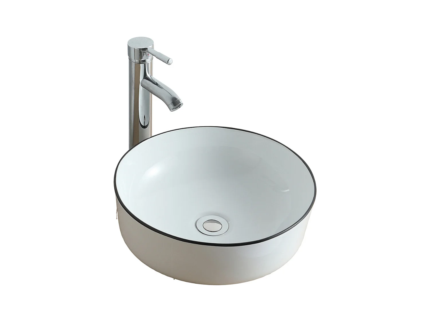 Aufsatzwaschbecken Ø37 x H.12 cm weiß CALA