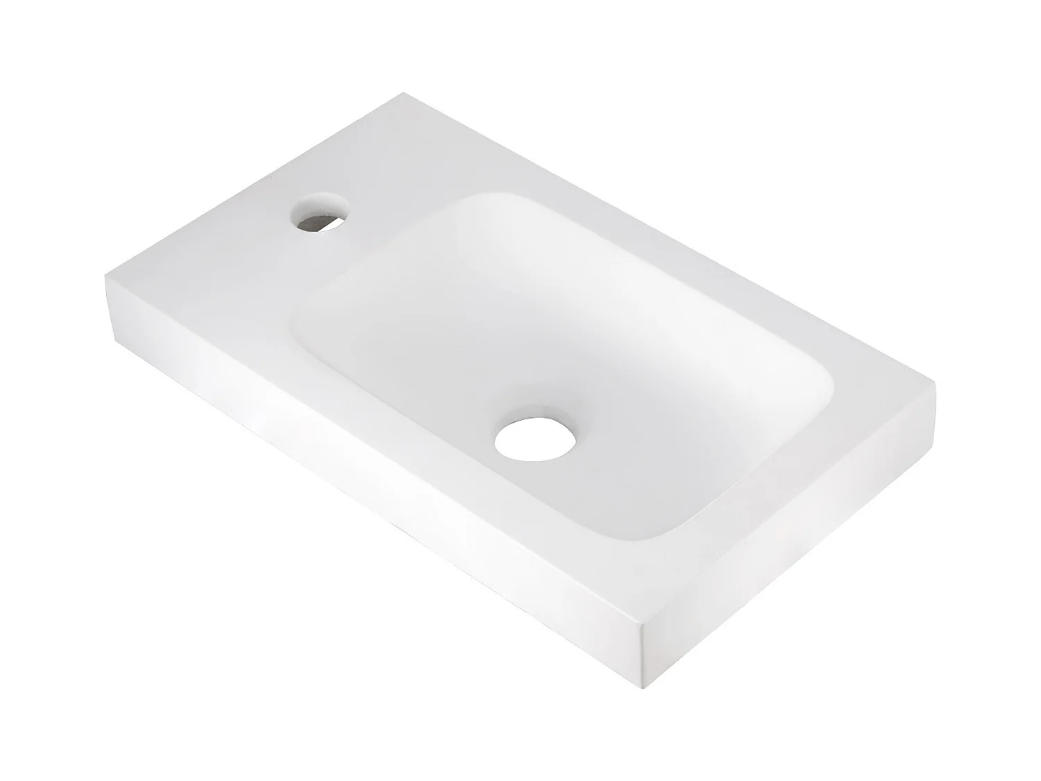 Lavabo L.42 x P.24 cm cemento bianco AZZURA, appoggio/sospeso