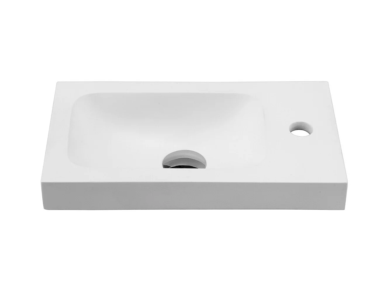 Lavabo L.42 x P.24 cm cemento bianco AZZURA, appoggio/sospeso