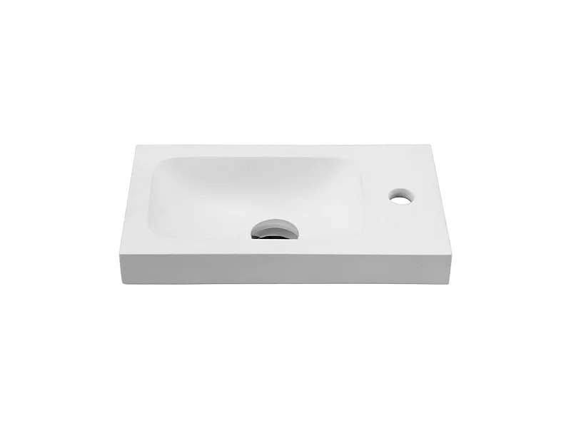 Baskijski dł. 42 x gł. 24 cm biały cement AZZURA, wolnostojący/wiszący