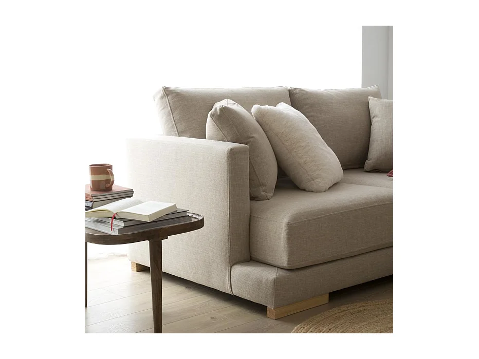 Grand canapé d'angle en bois Beige (408) 300x86