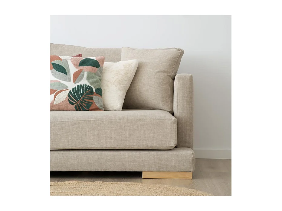 Grand canapé d'angle en bois Beige (408) 300x86