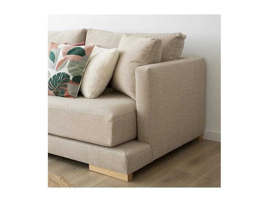 Grand canapé d'angle en bois Beige (408) 300x86