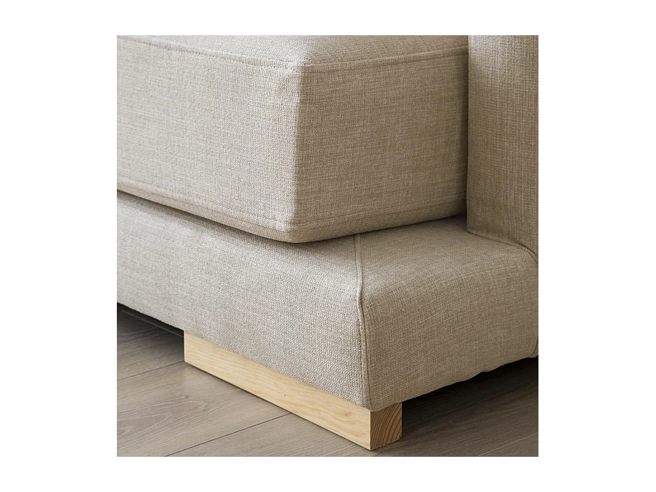 Grand canapé d'angle en bois Beige (408) 300x86