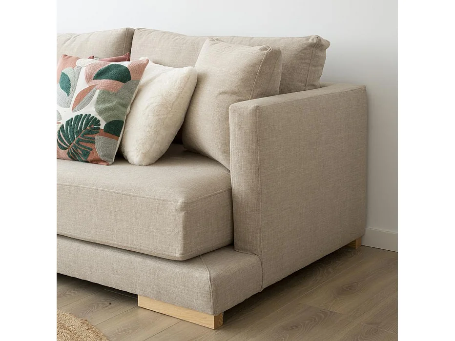 Grand canapé d'angle en bois Beige (408) 300x86