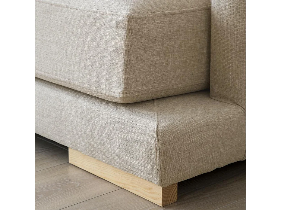 Grand canapé d'angle en bois Beige (408) 300x86