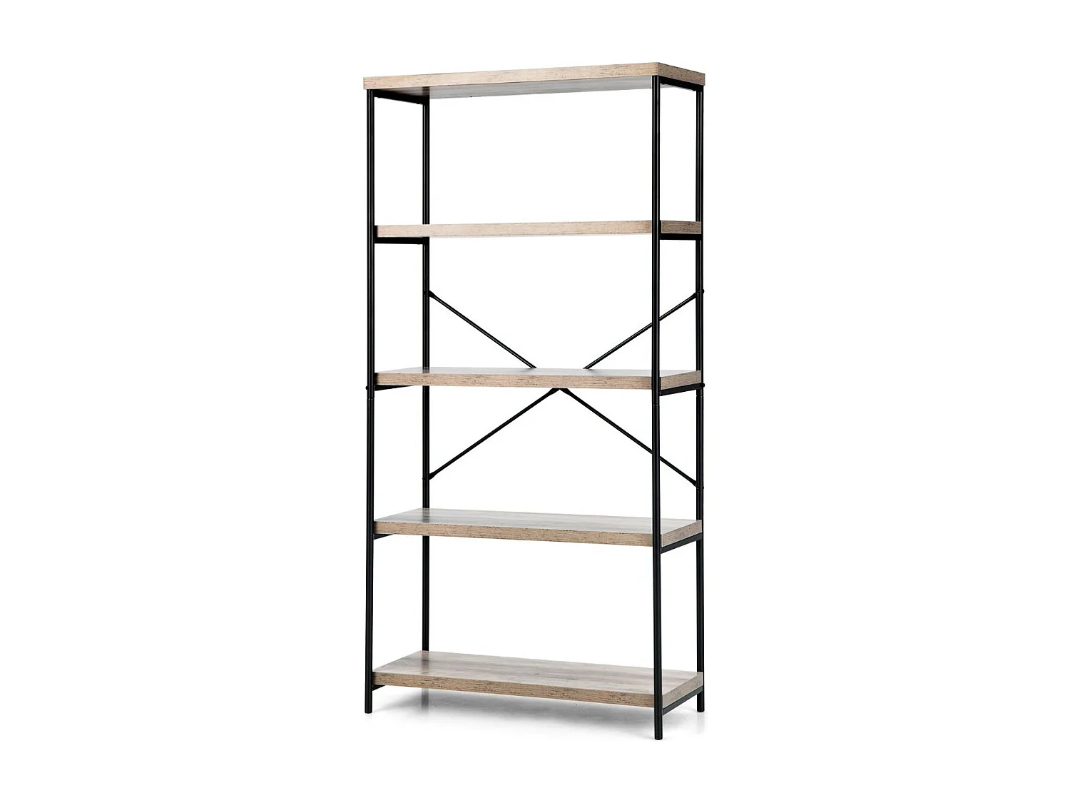 Bücherregal mit 5 Ebenen & Metallrahmen & Industrie-Design Standregal Büroregal Gris