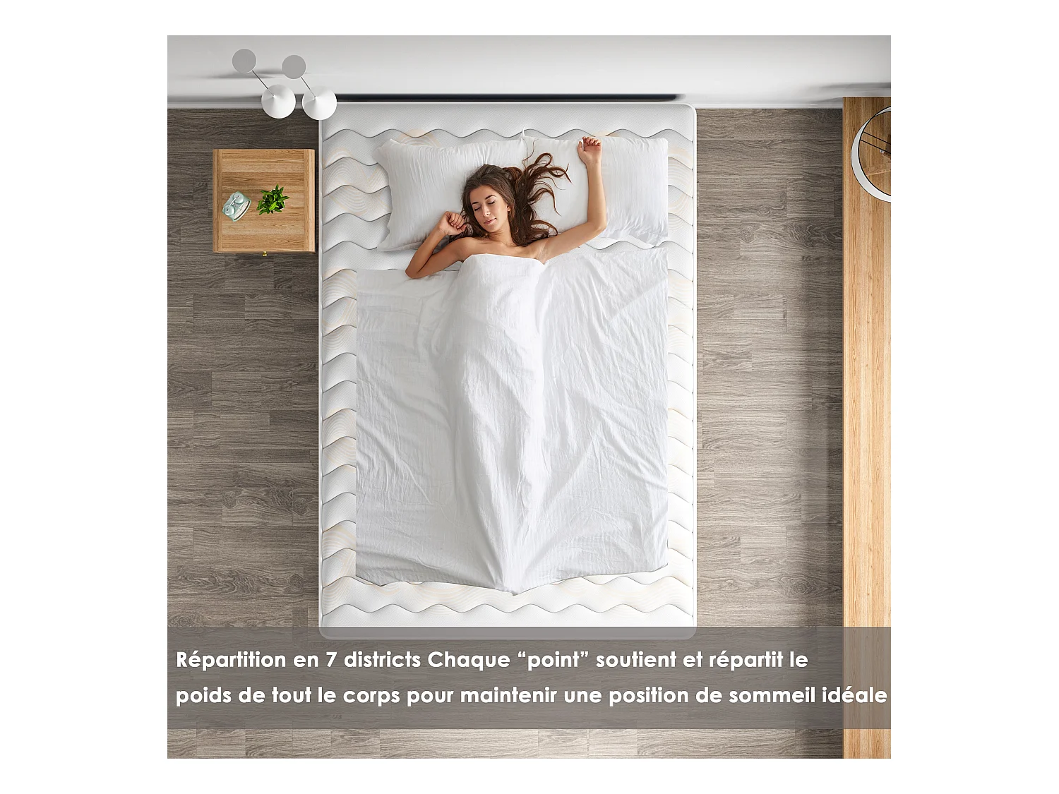 Combinatie bed 140x190 cm, traagschuimmatras van 15 cm dik + ijzeren bedframe, 9 poten