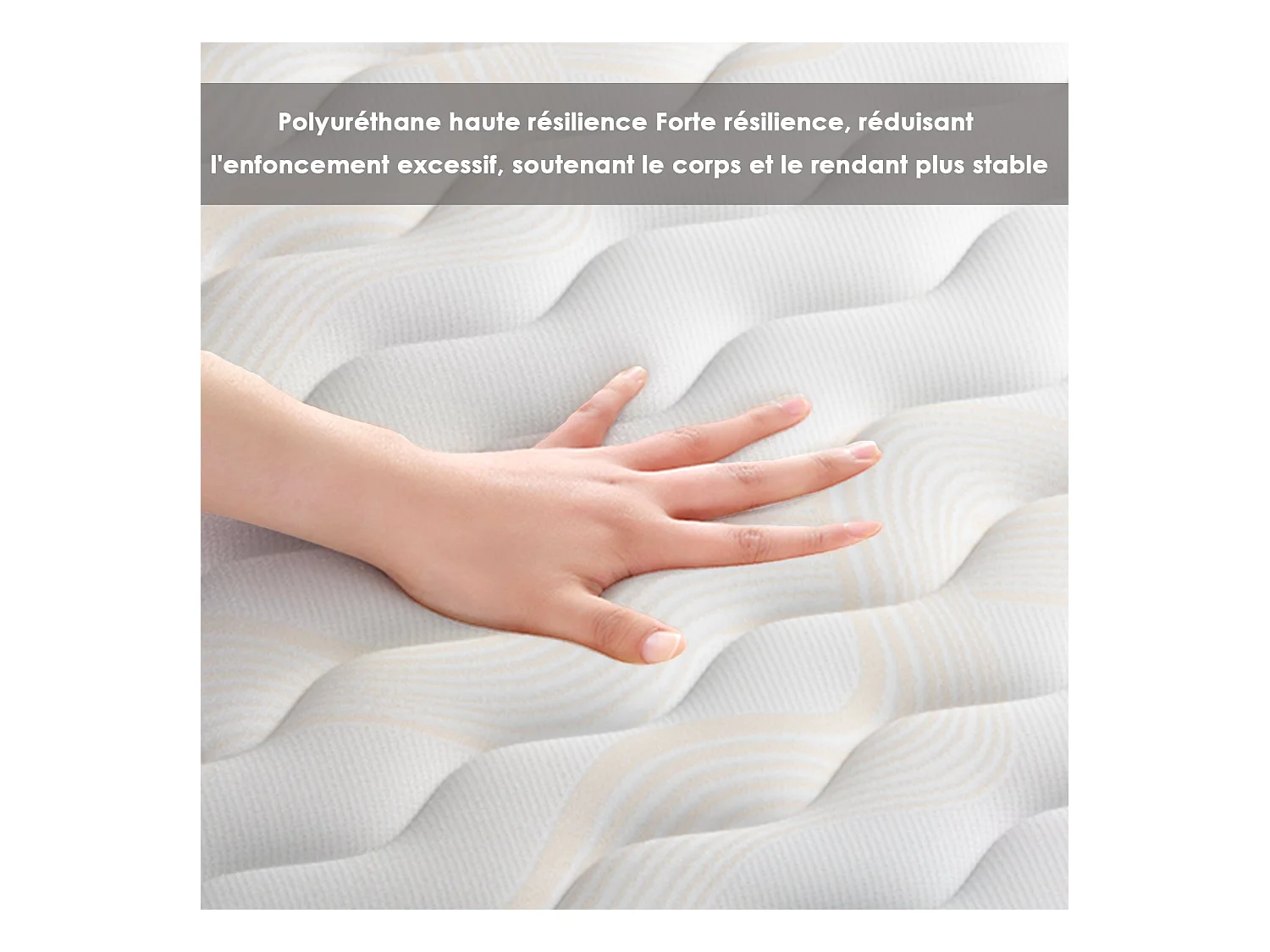 Combinatie bed 140x190 cm, traagschuimmatras van 15 cm dik + ijzeren bedframe, 9 poten