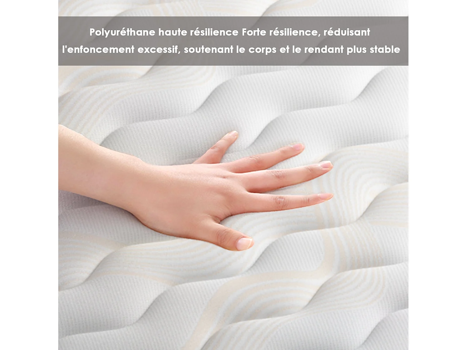 Combinaison lit 140x190 cm, matelas en mousse à mémoire de forme de 15 cm d'épaisseur + cadre de lit en fer, 9 pieds