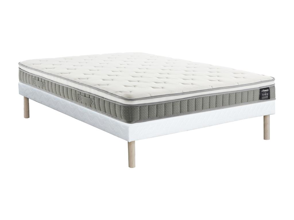 Bett - 160 x 200 cm - Polsterbettgestell - Taschenfederkernmatratze mit Mem günstig online kaufen