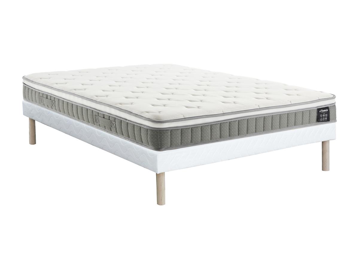 Bett - 160 x 200 cm - Polsterbettgestell - Taschenfederkernmatratze mit Mem günstig online kaufen