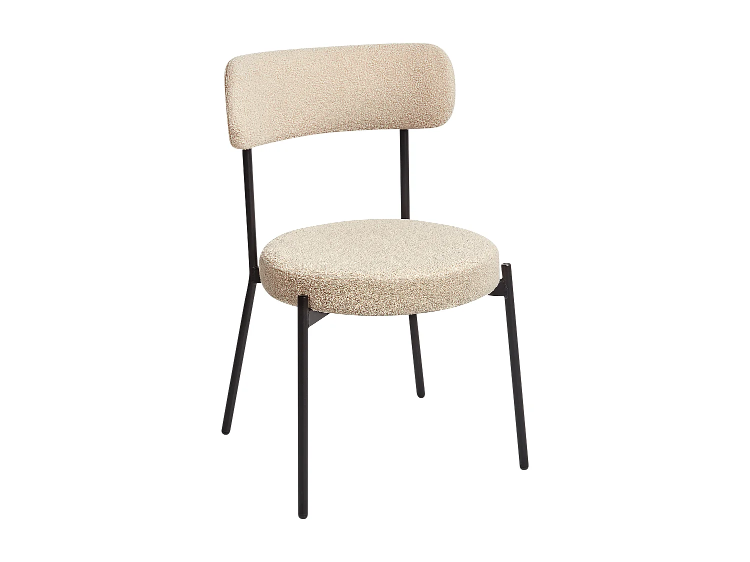 Lot de 2 chaises de salle à manger ALLISON Bouclé Beige clair