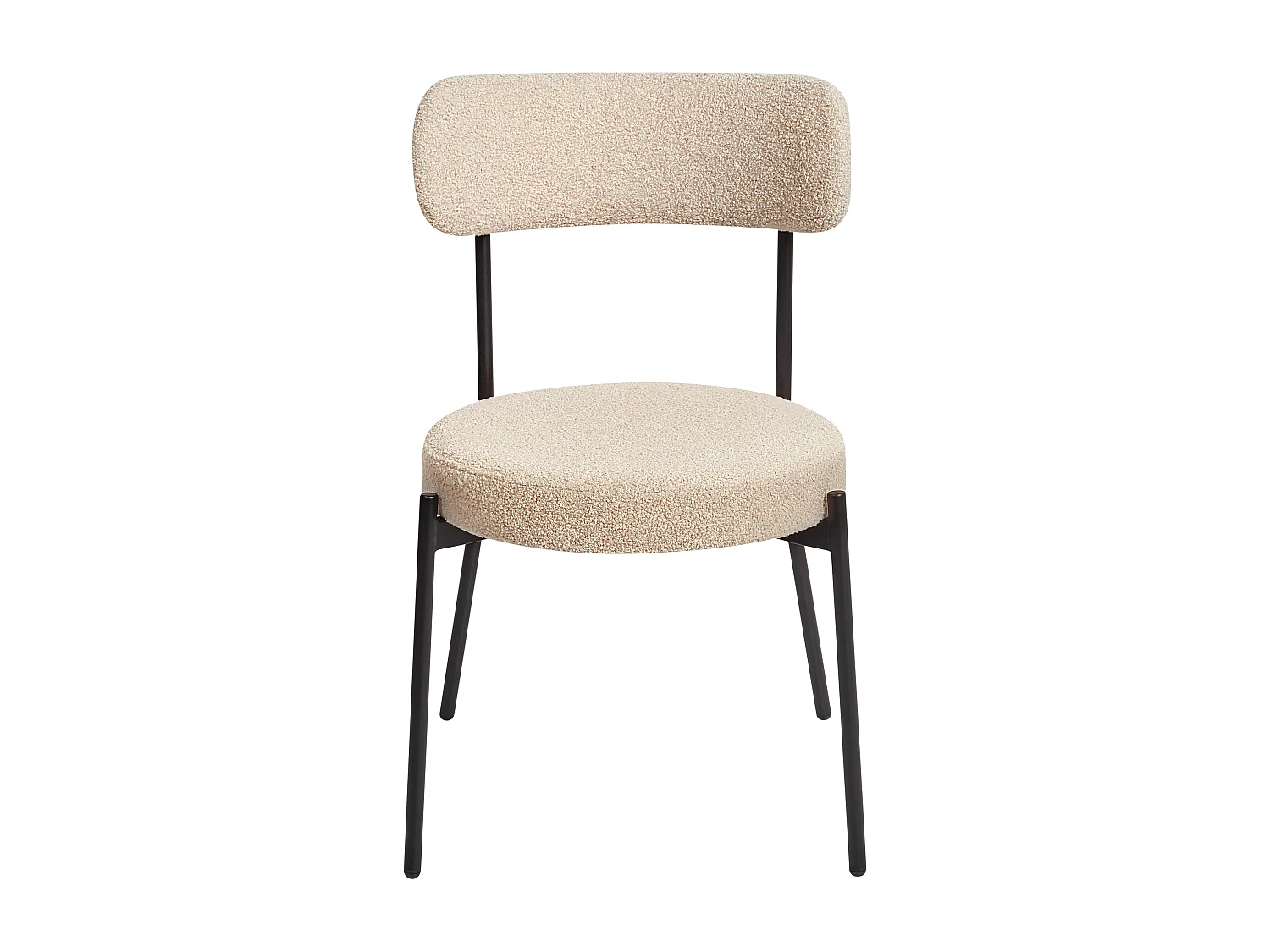 Lot de 2 chaises de salle à manger ALLISON Bouclé Beige clair
