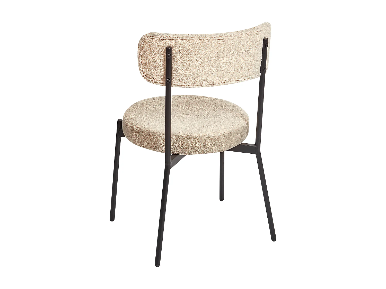 Lot de 2 chaises de salle à manger ALLISON Bouclé Beige clair