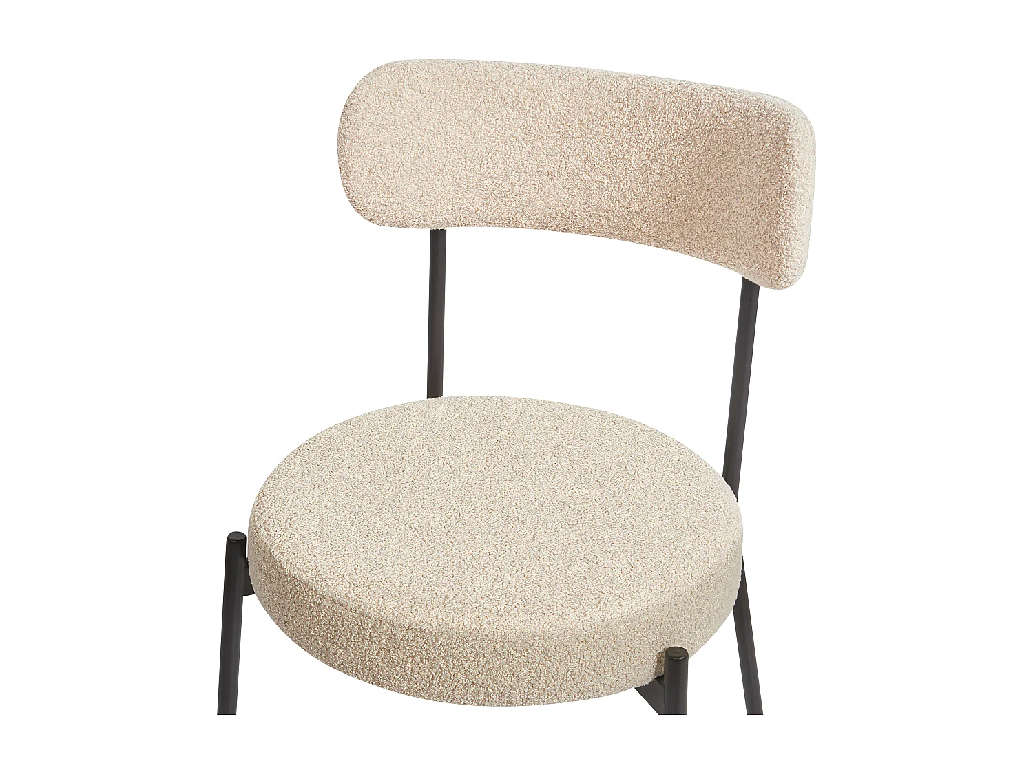 Lot de 2 chaises de salle à manger ALLISON Bouclé Beige clair