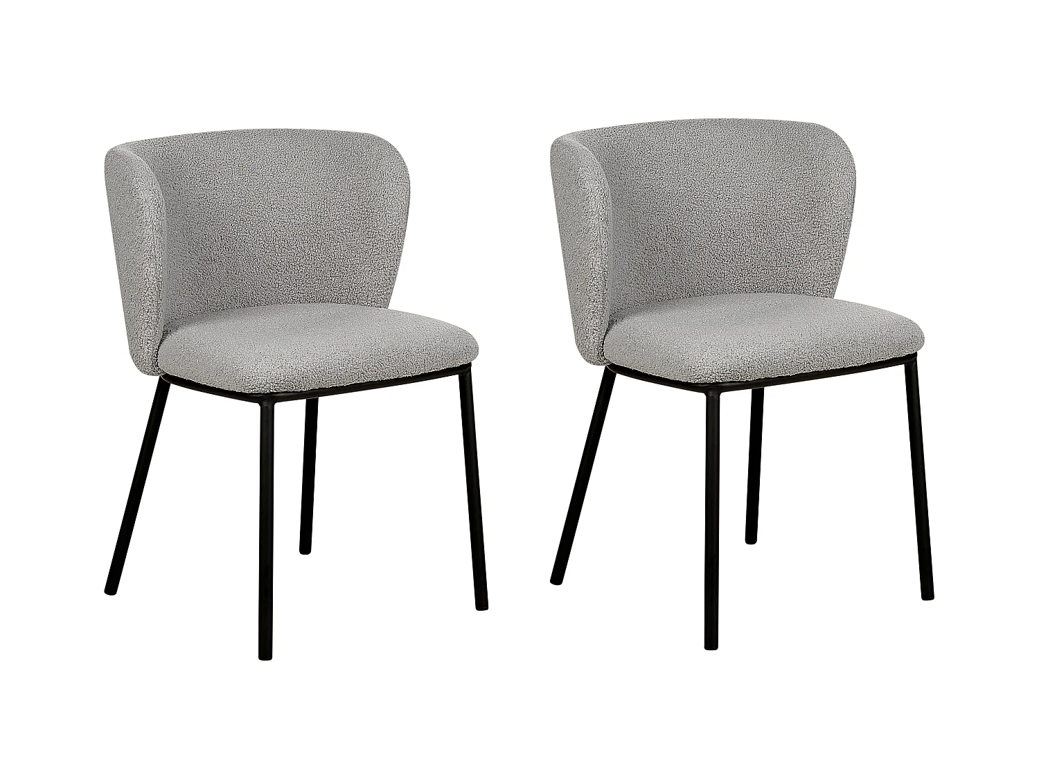 Zestaw 2 krzeseł do jadalni MINA Boucle Szary