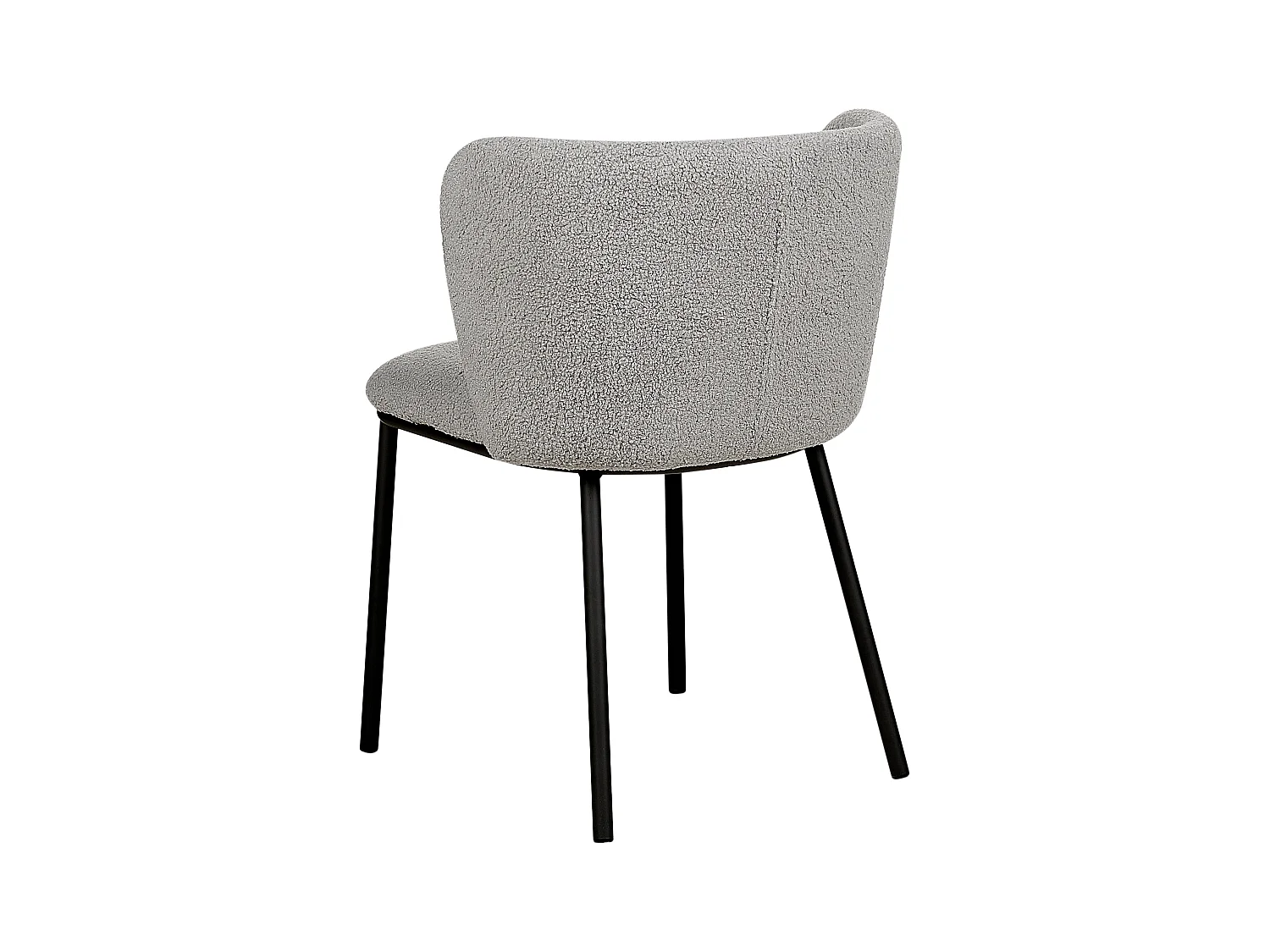 Esszimmerstühle Bouclé 2er Set grau schwarze Beine gepolstert Mina