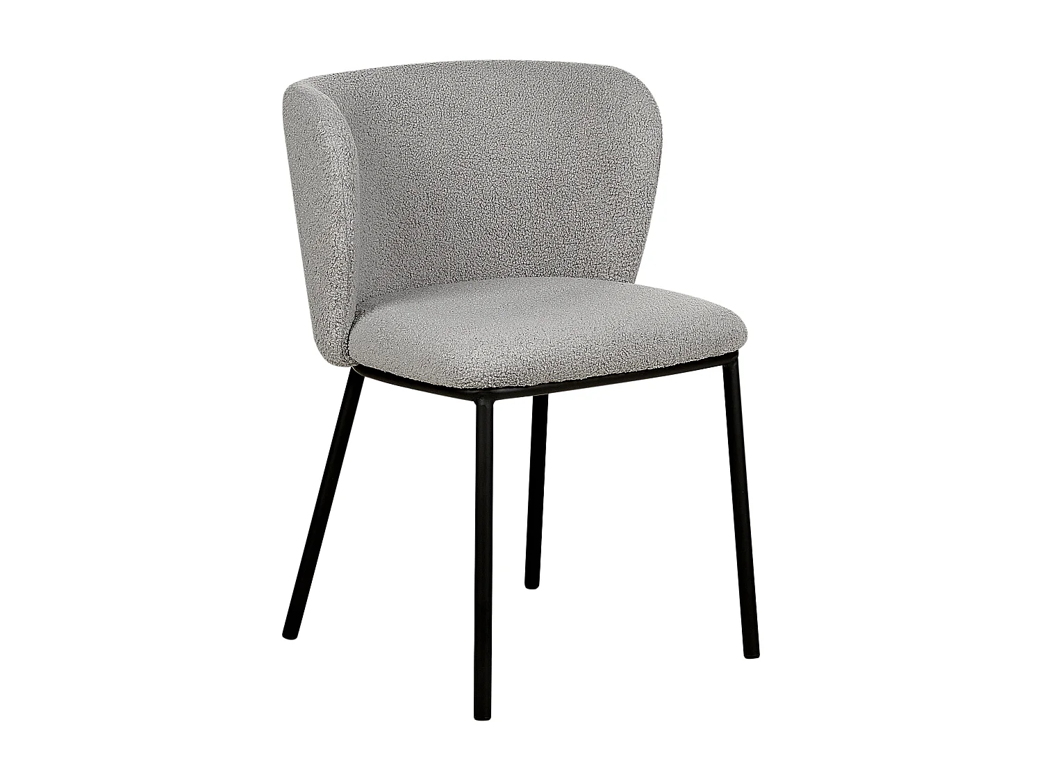 Lot de 2 chaises de salle à manger MINA Bouclé Gris