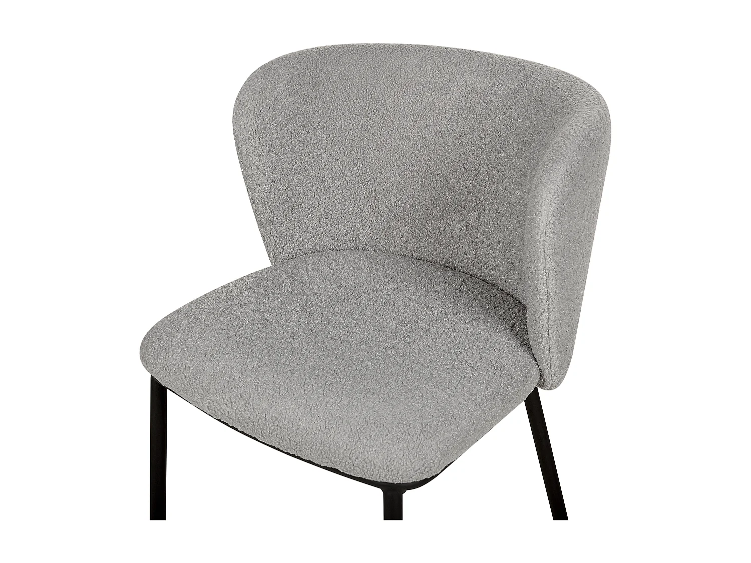 Lot de 2 chaises de salle à manger MINA Bouclé Gris