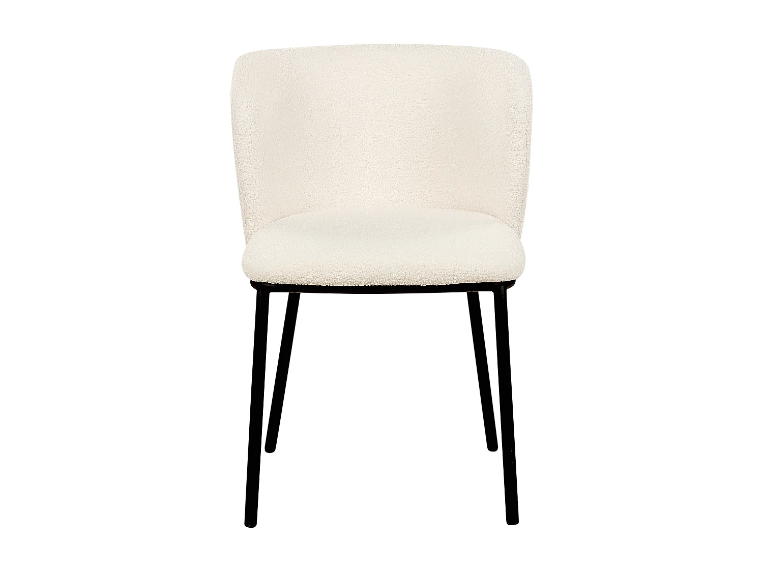 Lot de 2 chaises de salle à manger MINA Bouclé Blanc cassé