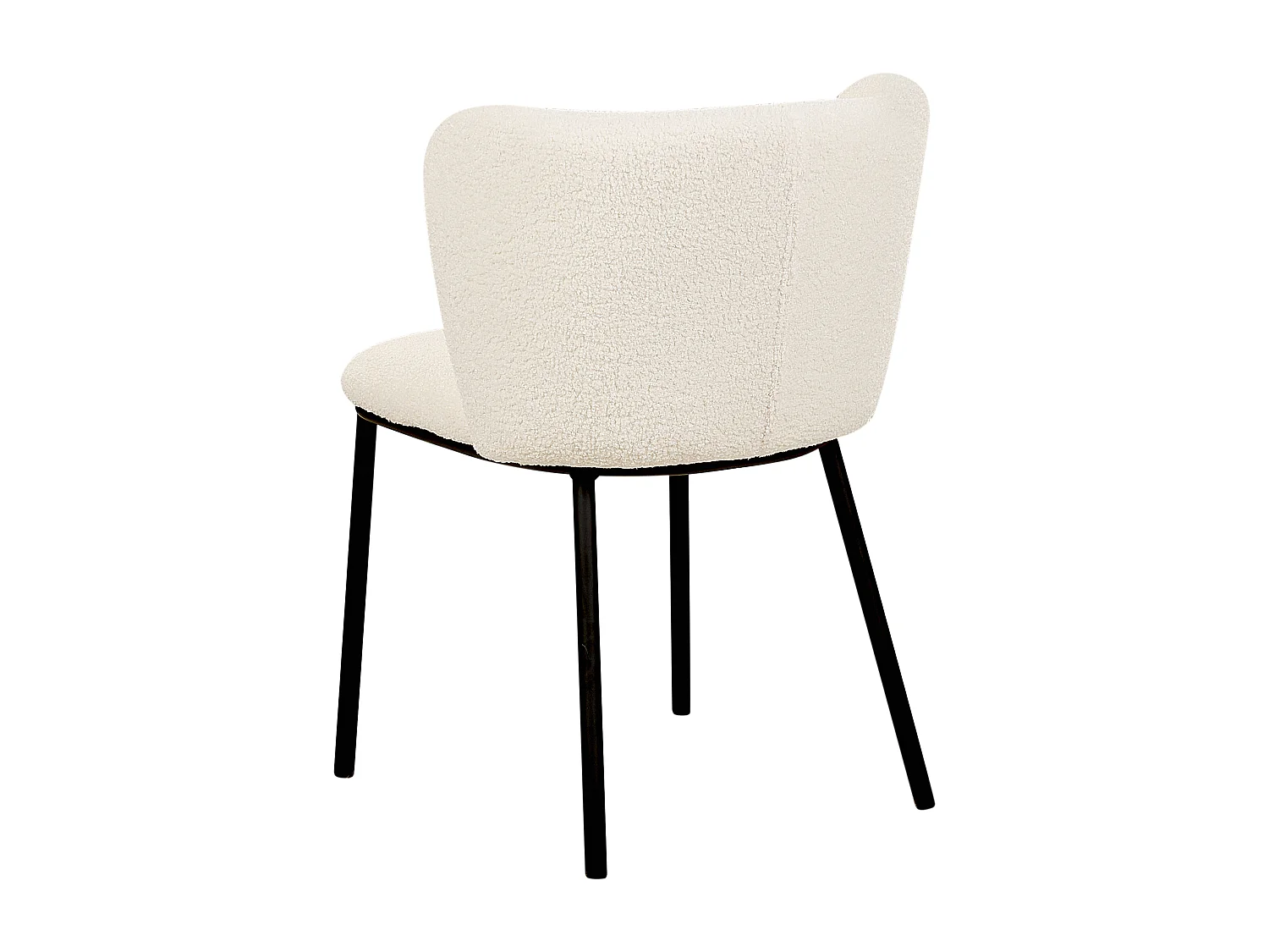 Lot de 2 chaises de salle à manger MINA Bouclé Blanc cassé