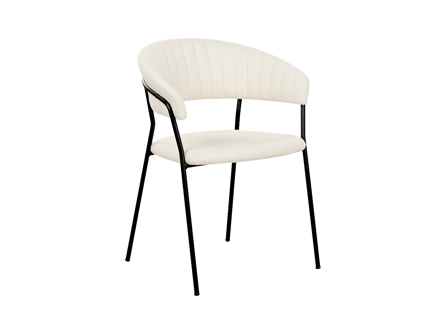 Lot de 2 chaises de salle à manger MARIPOSA Bouclé Blanc cassé