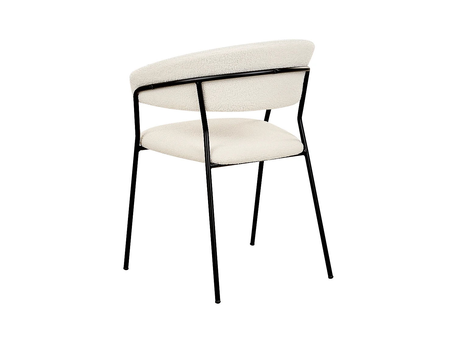 Lot de 2 chaises de salle à manger MARIPOSA Bouclé Blanc cassé