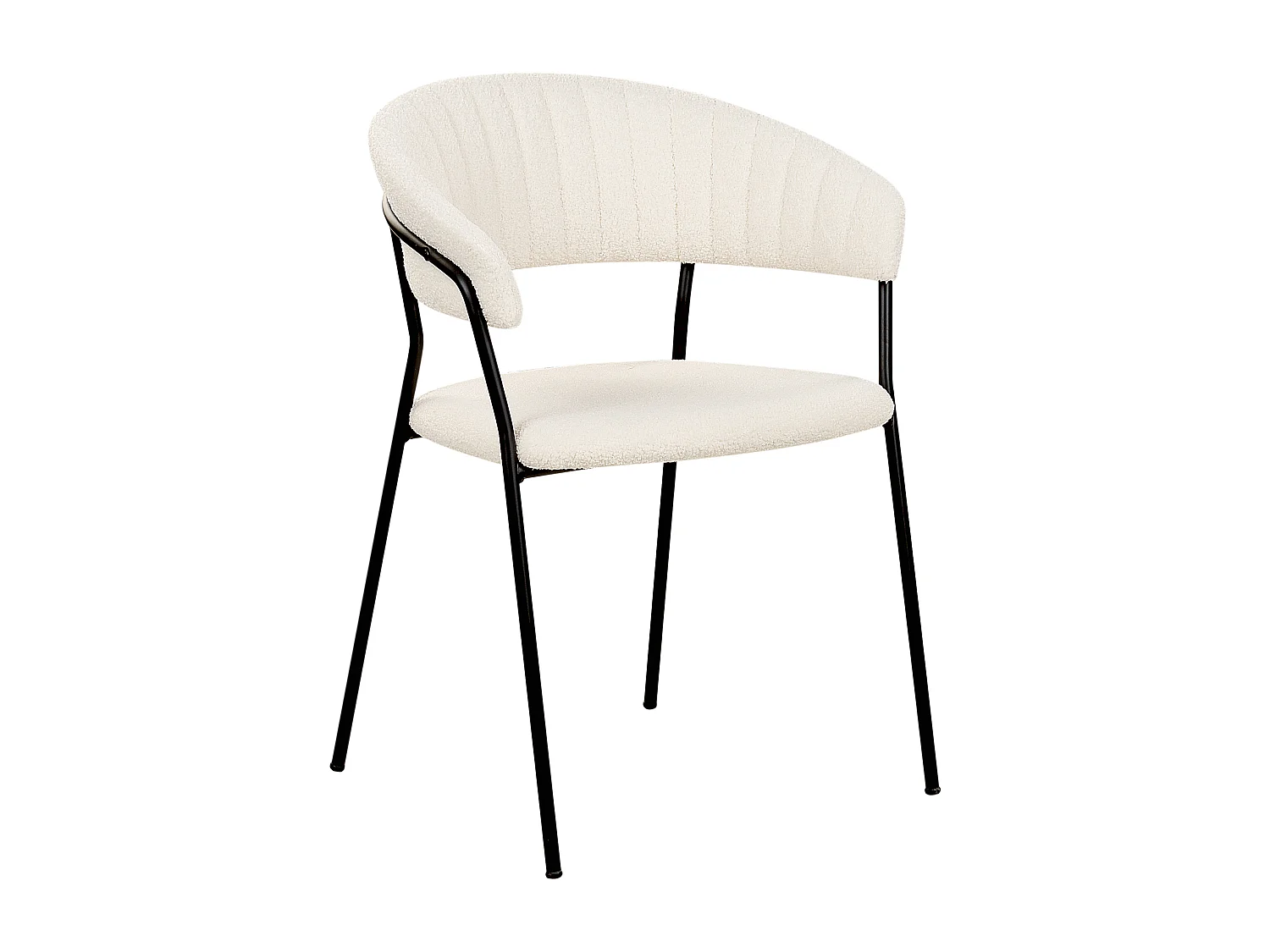 Lot de 2 chaises de salle à manger MARIPOSA Bouclé Blanc cassé