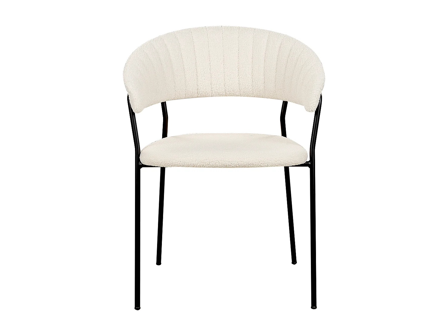 Lot de 2 chaises de salle à manger MARIPOSA Bouclé Blanc cassé
