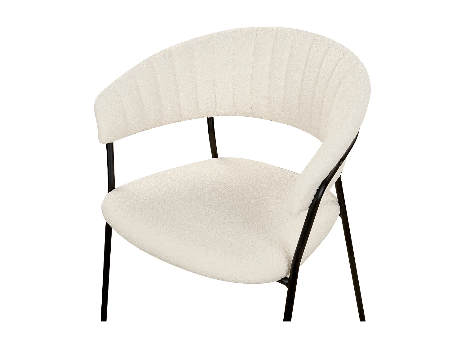 Lot de 2 chaises de salle à manger MARIPOSA Bouclé Blanc cassé