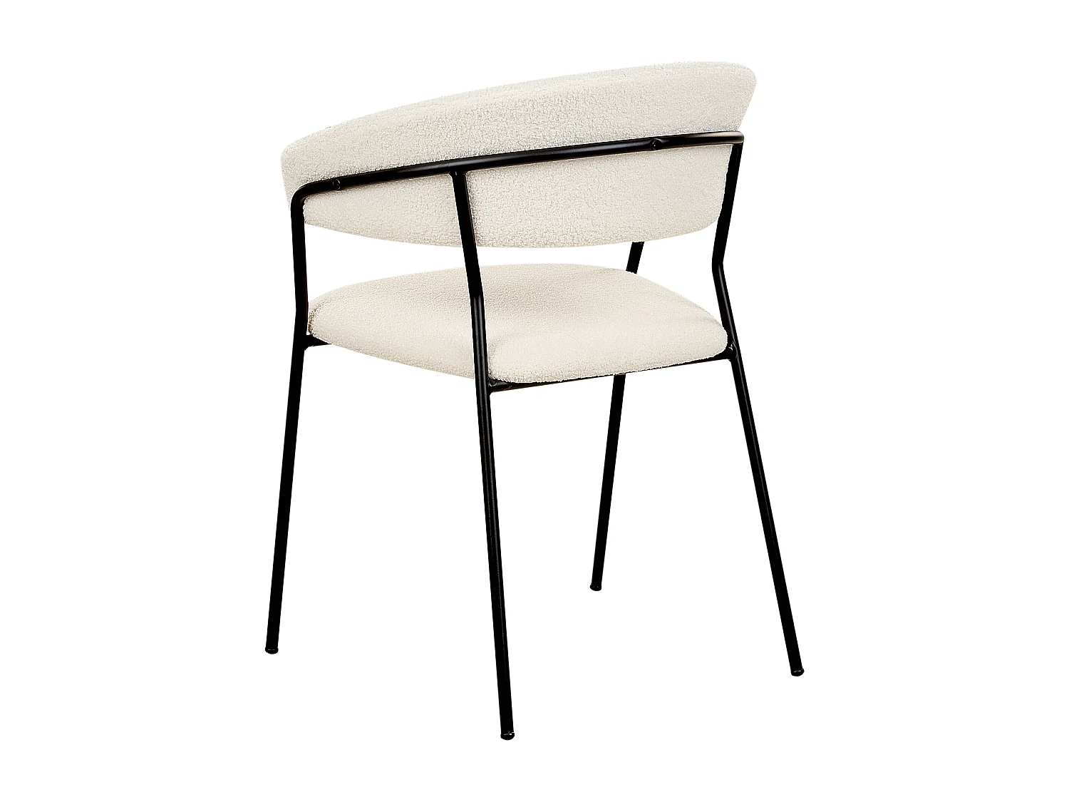 Lot de 2 chaises de salle à manger MARIPOSA Bouclé Blanc cassé