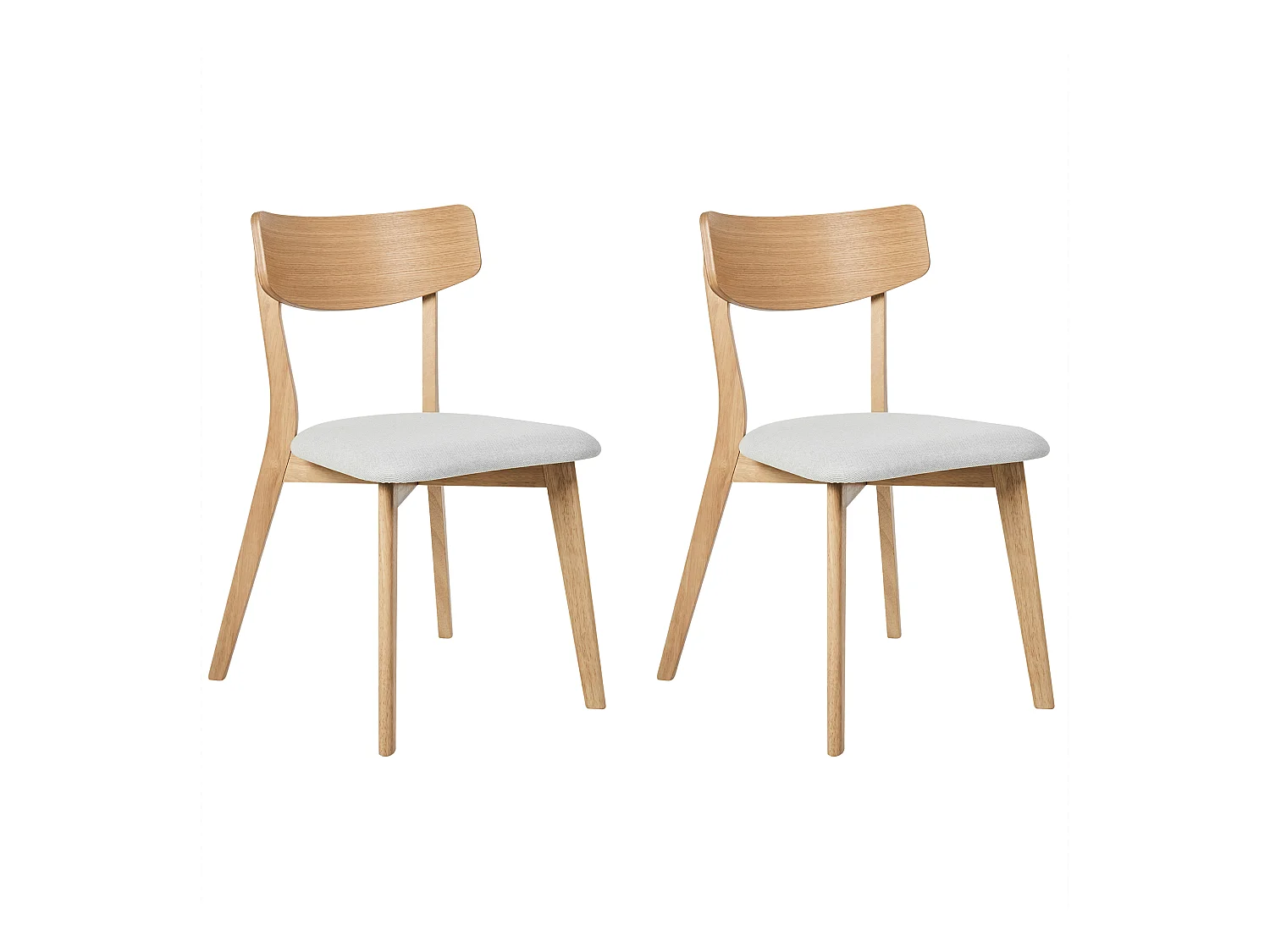 Conjunto de 2 cadeiras de jantar HOPE Madeira Cinzento claro