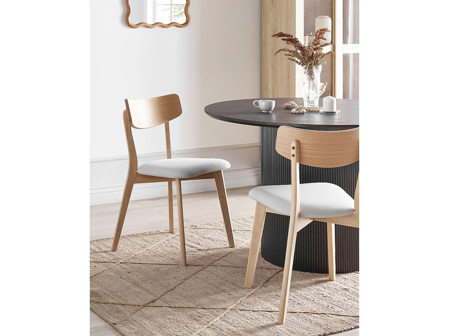 Esszimmerstuhl 2er Set HOPE Holz Hellgrau