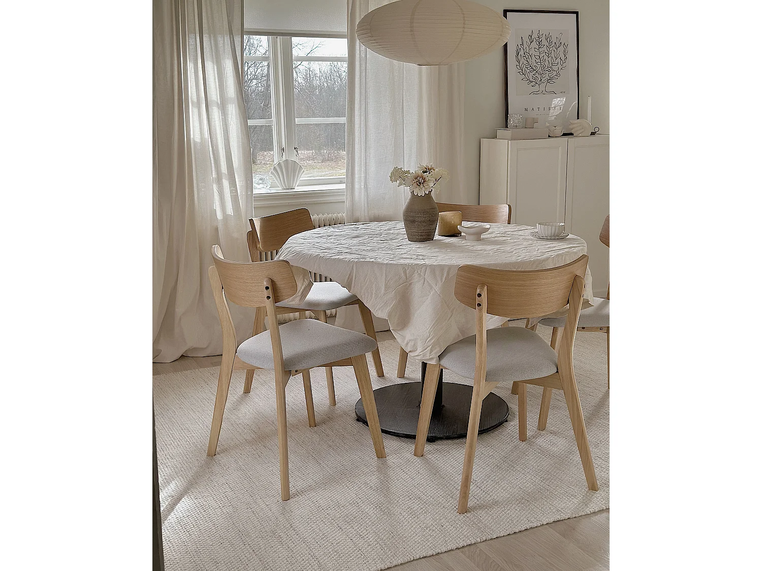 Set of 2 Dining Chairs HOLLY Wood Light Brown/ Grey
