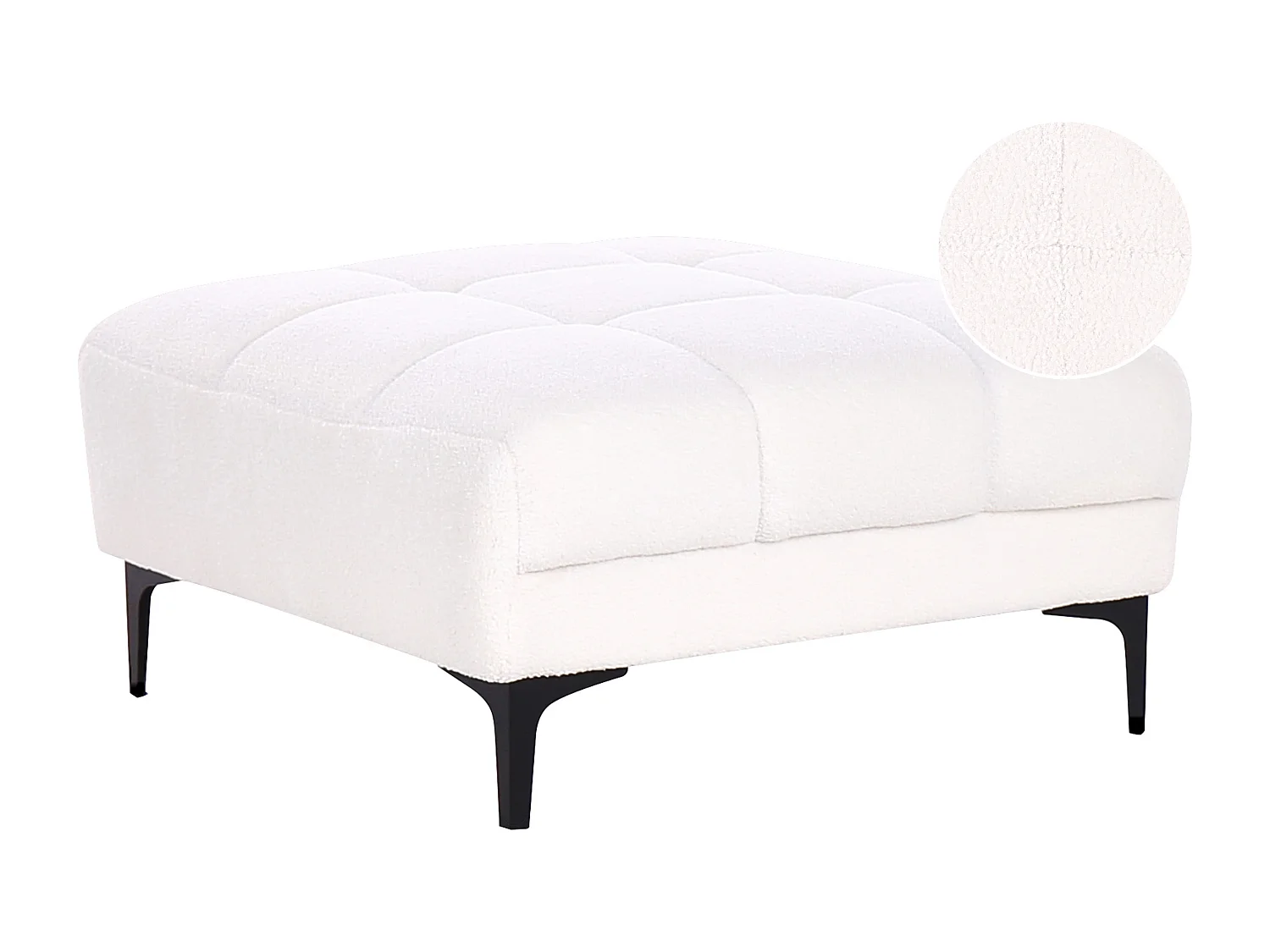 Ottoman ALNES Bouclé Blanc