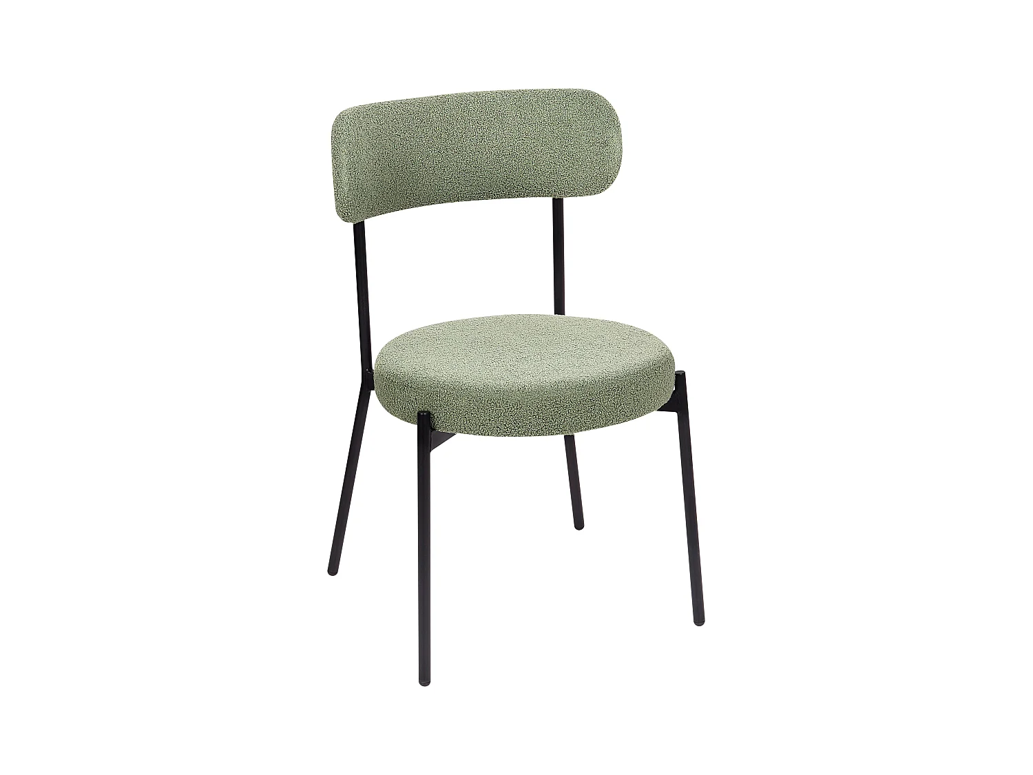 Lot de 2 chaises de salle à manger ALLISON Bouclé Vert clair