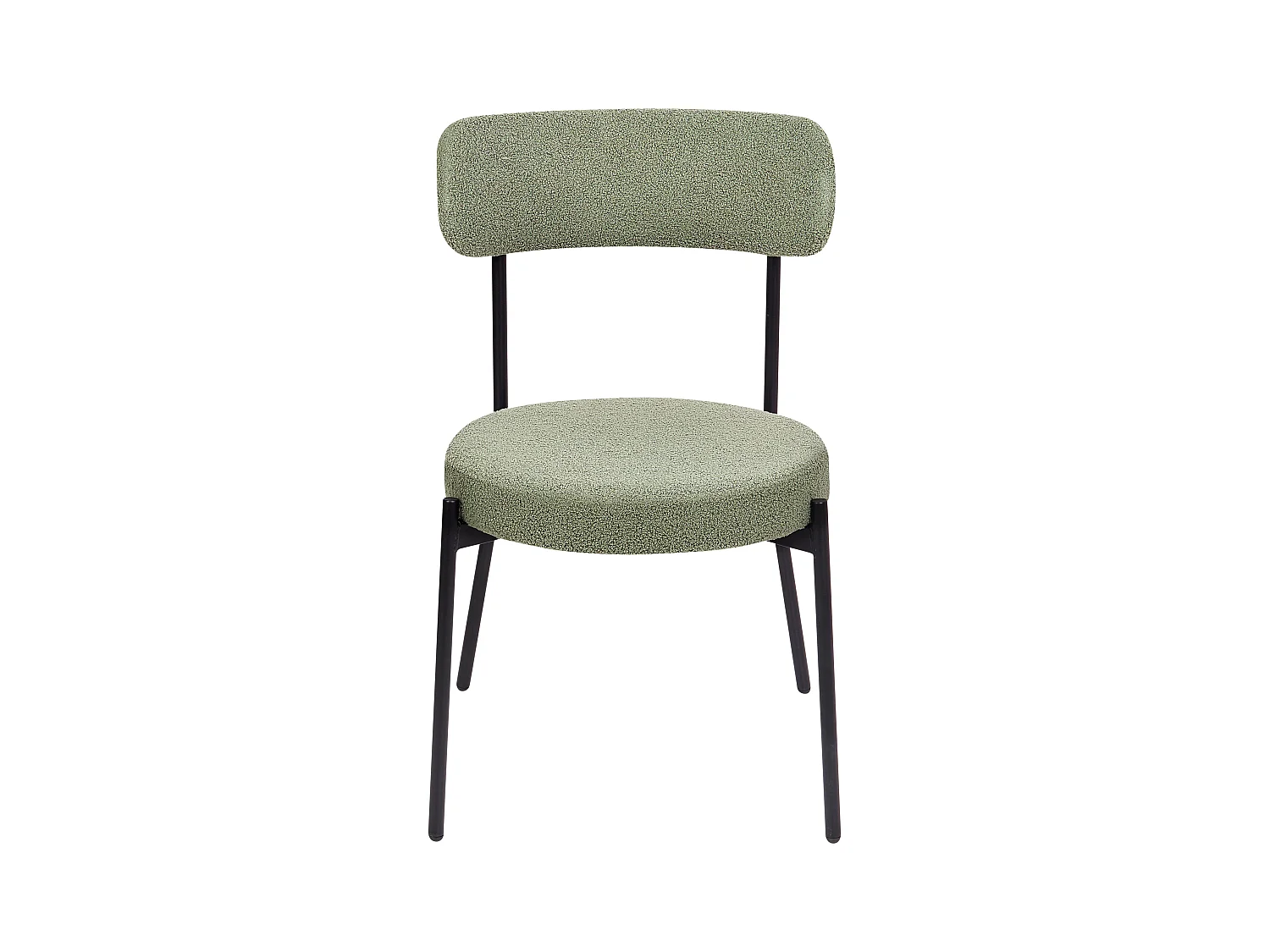 Lot de 2 chaises de salle à manger ALLISON Bouclé Vert clair