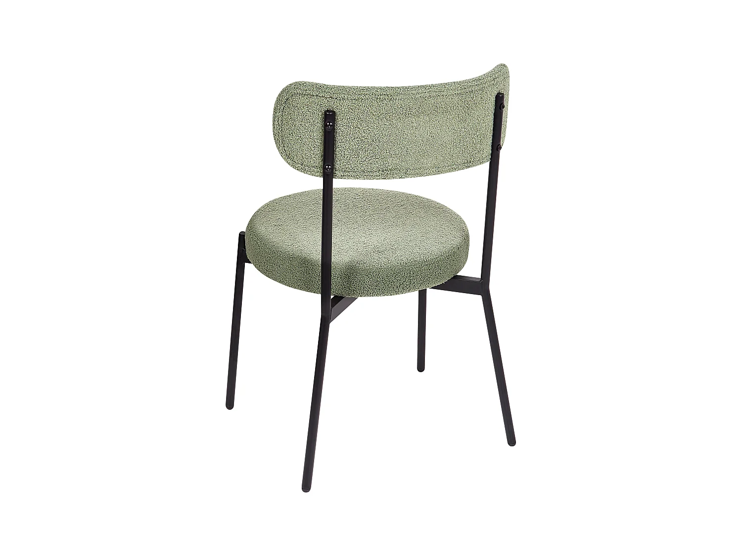 Esszimmerstuhl 2er Set Bouclé hellgrün hohe Lehne Metallbeine modern Allison