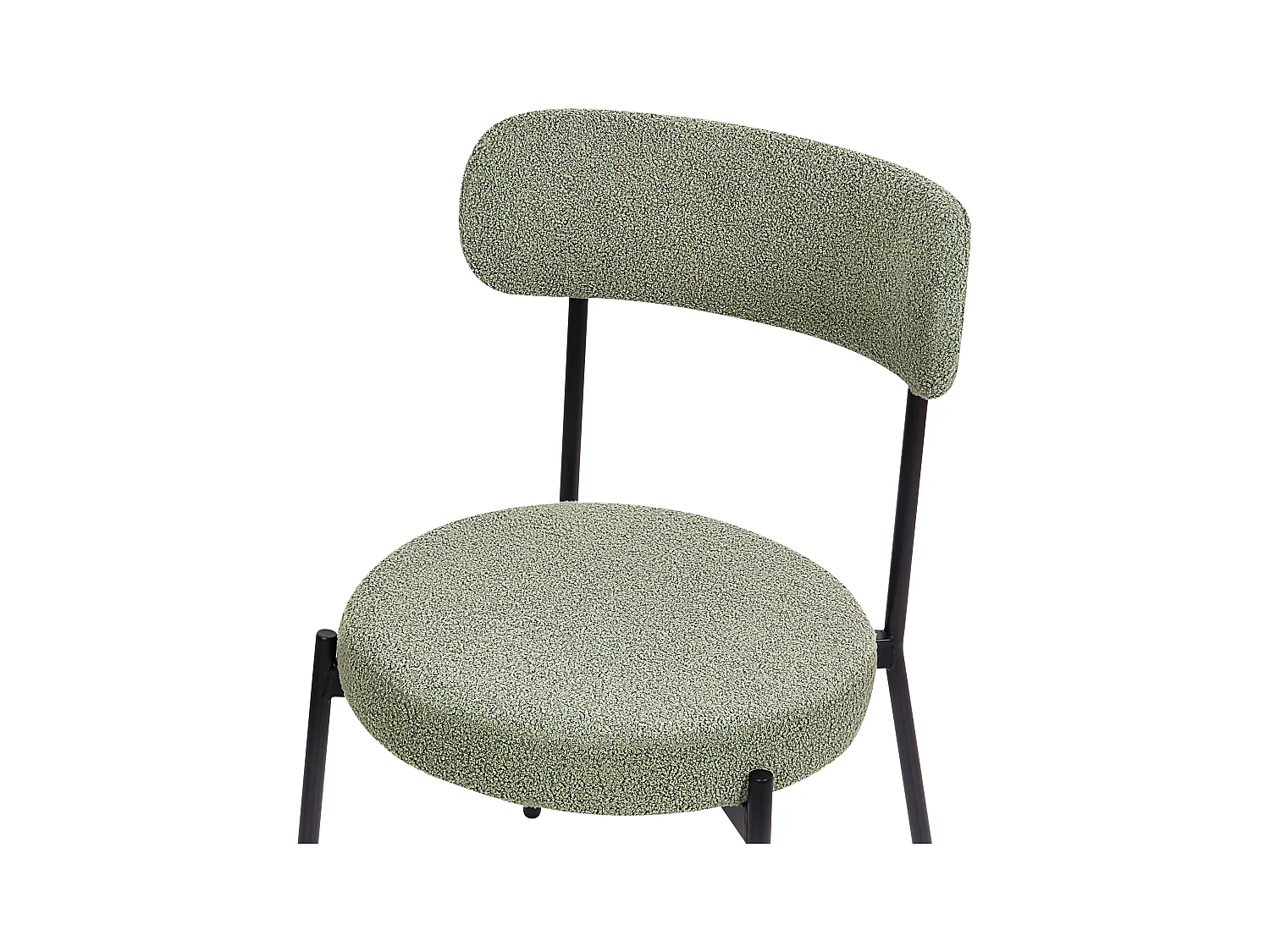 Esszimmerstuhl 2er Set Bouclé hellgrün hohe Lehne Metallbeine modern Allison