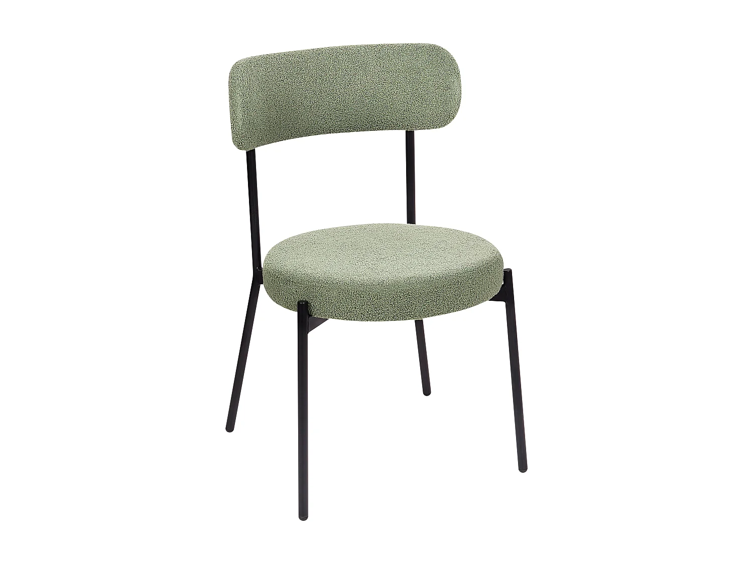 Lot de 2 chaises de salle à manger ALLISON Bouclé Vert clair