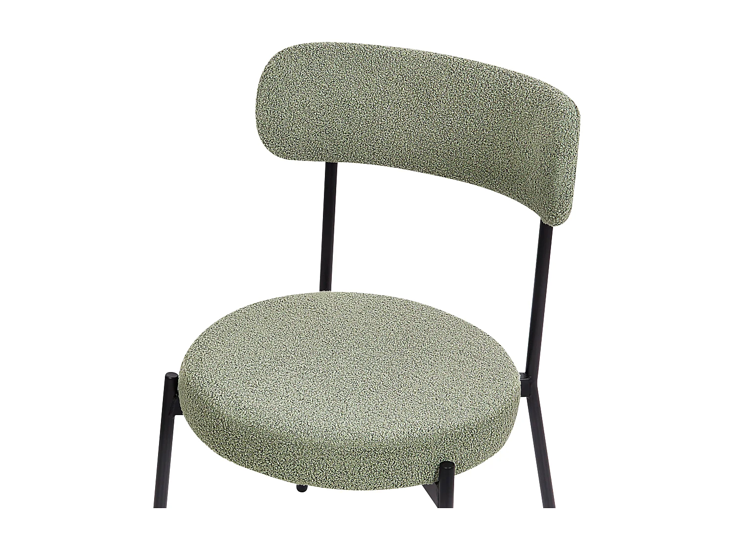 Esszimmerstuhl 2er Set Bouclé hellgrün hohe Lehne Metallbeine modern Allison