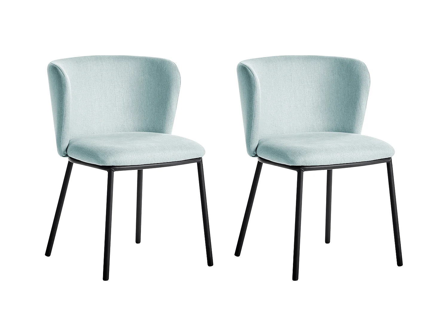 Lot de 2 chaises de salle à manger MINA Bleu clair
