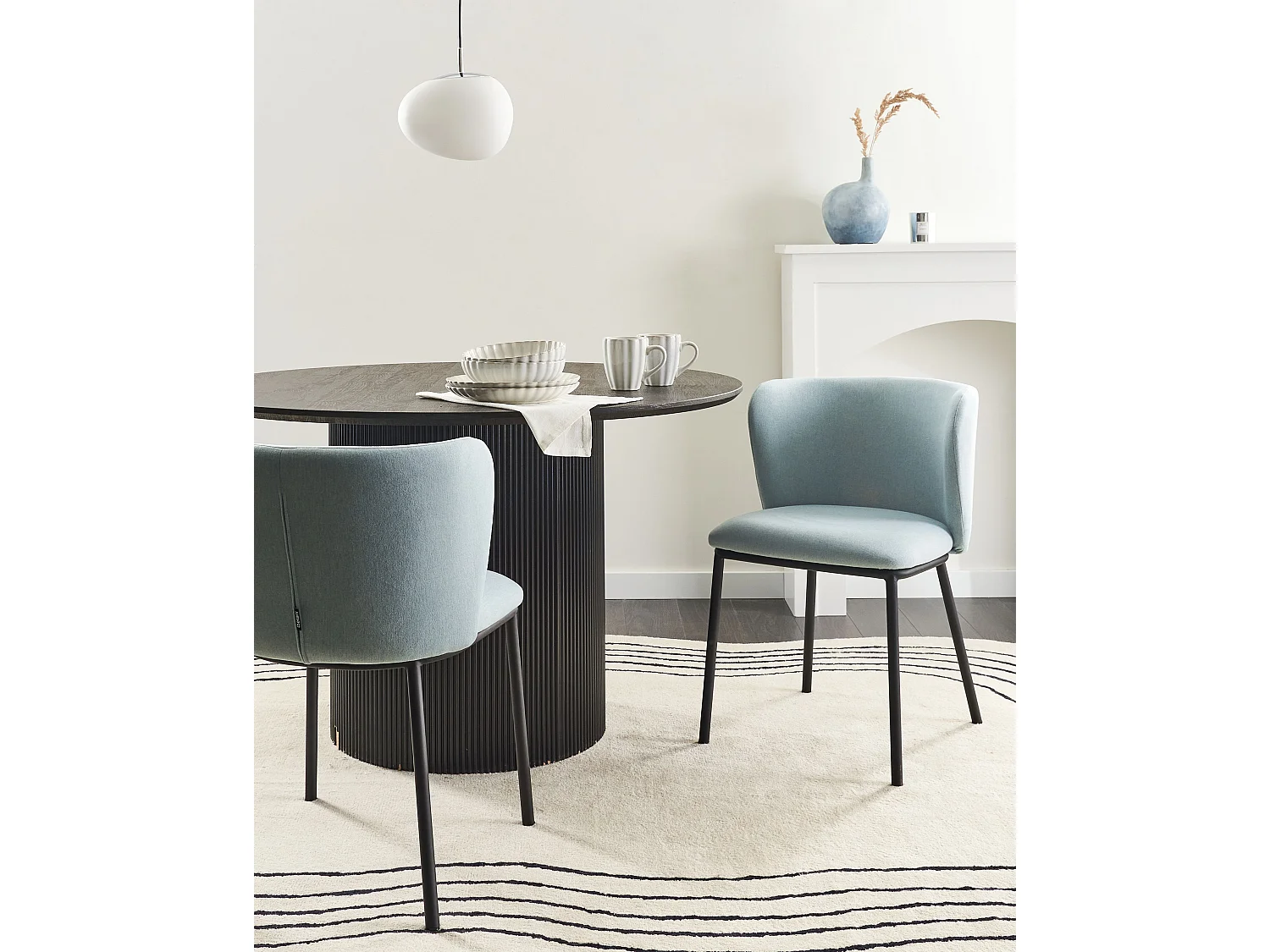 Lot de 2 chaises de salle à manger MINA Bleu clair