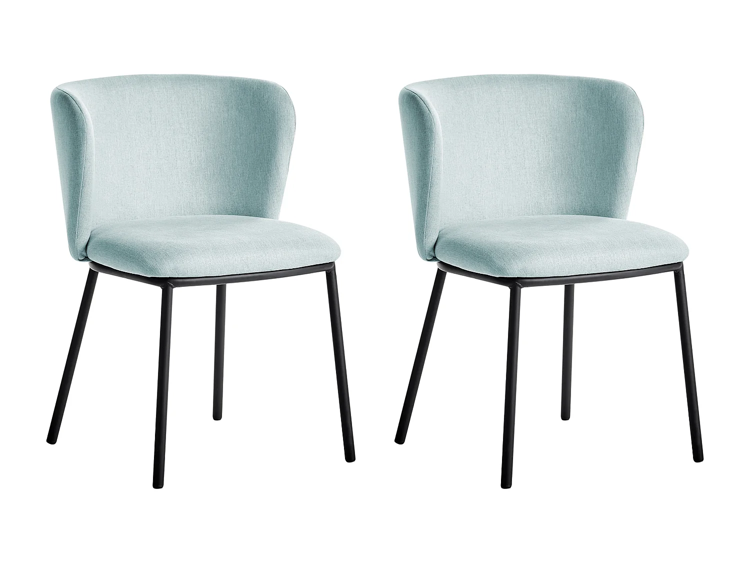 Lot de 2 chaises de salle à manger MINA Bleu clair